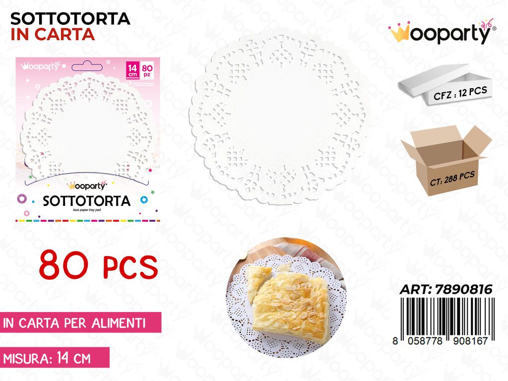 Sotto Torta in Carta D.14CM -80PCS