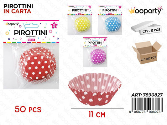 Pirottini A Pois Col. Ass. D.11Cm H.3Cm 50Pc