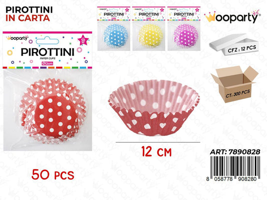 Pirottini A Pois Col. Ass. D.12Cm H.3Cm 50Pc