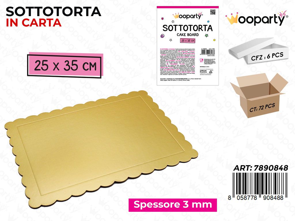 Wooparty Sottotorta in Carta Oro 25*35CM