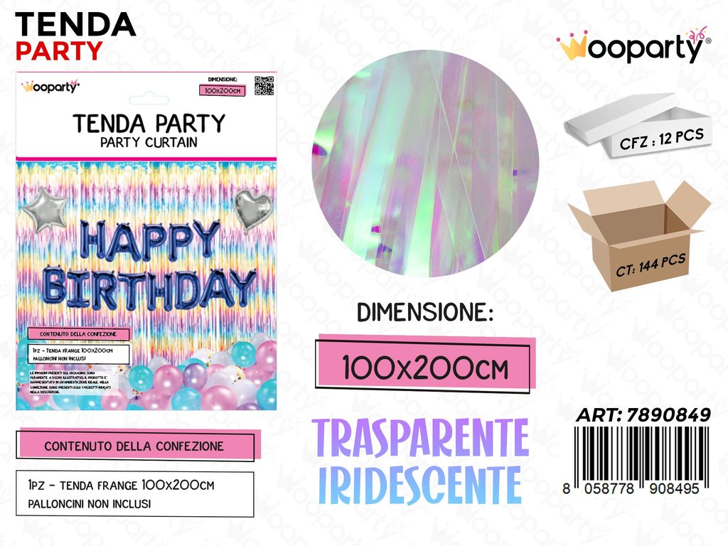 TENDA PARTY TRASP.IRIDESCENTE 100*200CM