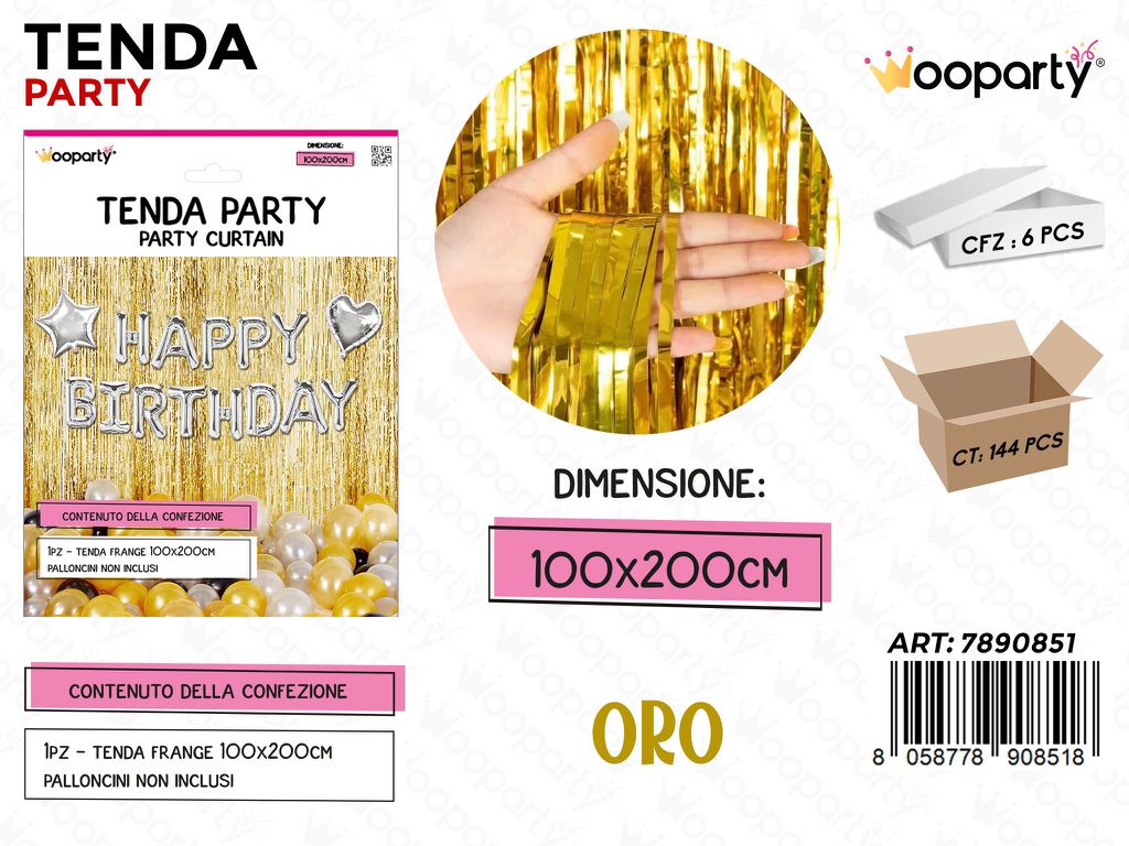 TENDA PARTY ORO 100*200CM /PZ DA 12**