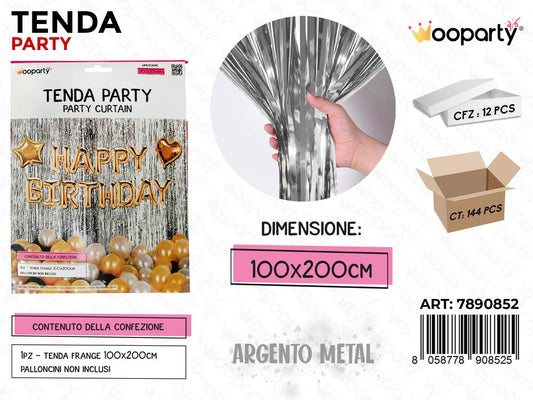 TENDA PARTY ARGENTO 100*200CM /PZ DA 12**