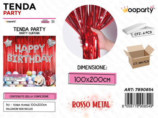TENDA PARTY ROSSO METAL 100*200CM /PZ DA 6**