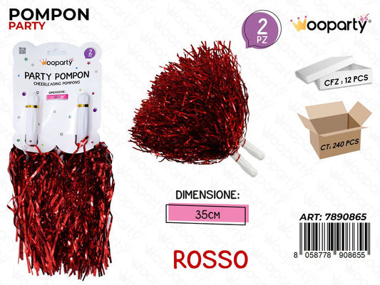 POMPON PARTY ROSSO 2 PCS 35CM /PZ DA 12**