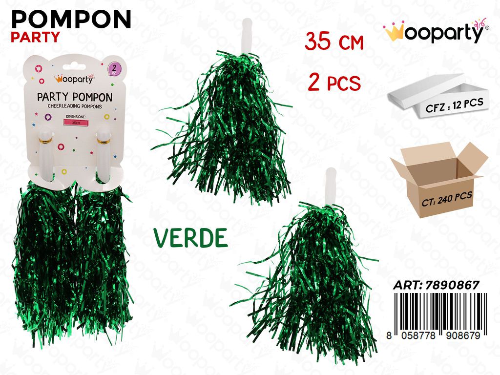 POMPON VERDE 2PCS 35CM /PZ DA 12**