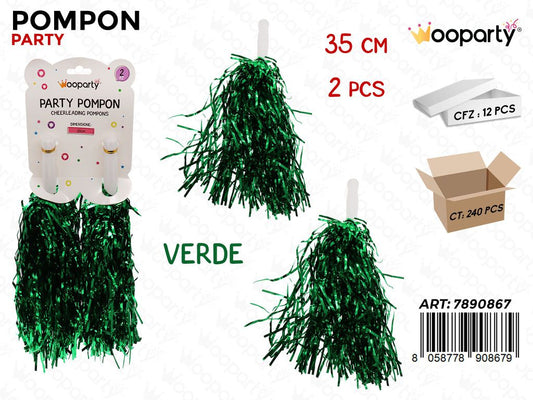 POMPON VERDE 2PCS 35CM /PZ DA 12**