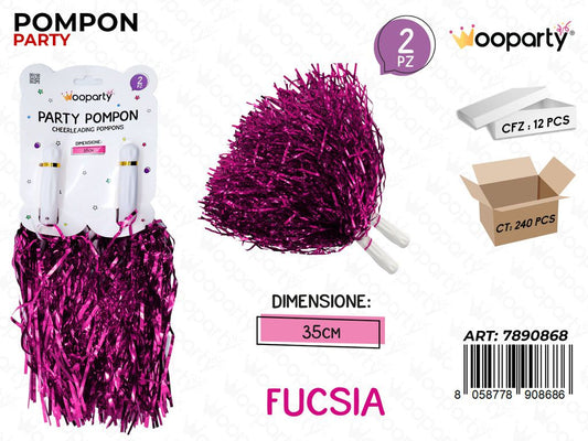 POMPON PARTY FUCSIA 2PCS 35CM /PZ DA 12**