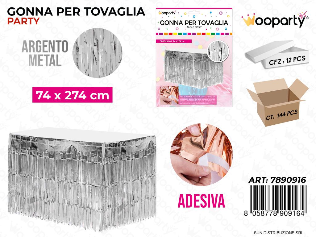 GONNA PER TOVAGLIA ARG. METAL 74*274CM /PZ DA 12**