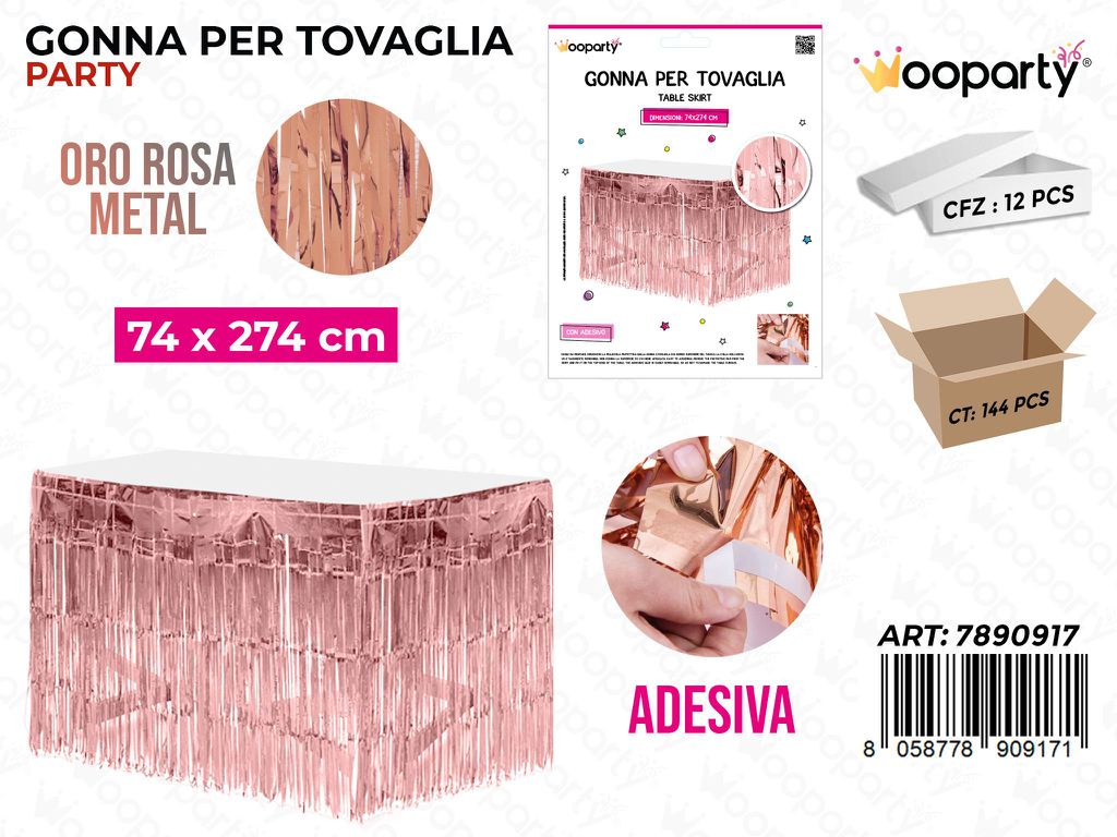 GONNA PER TOVAGLIA OROROSA METAL 74*274CM /PZ DA 12**