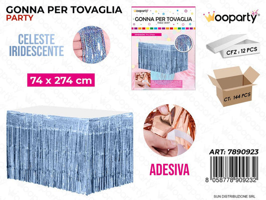 GONNA PER TOVAGLIA CELESTE IRIDESC. 74*274CM /PZ DA 12**