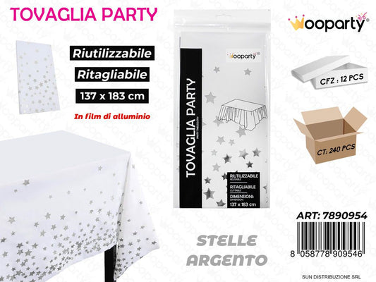 TOVAGLIA PARTY RIUT. STELLE ARG. 137*183CM /PZ DA 12**