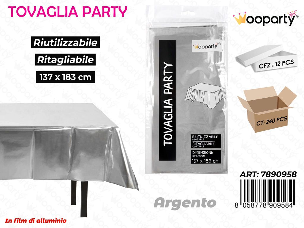 TOVAGLIA PARTY RIUT. METAL ARG. 137*183CM /PZ DA 12**