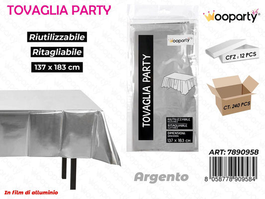 TOVAGLIA PARTY RIUT. METAL ARG. 137*183CM /PZ DA 12**