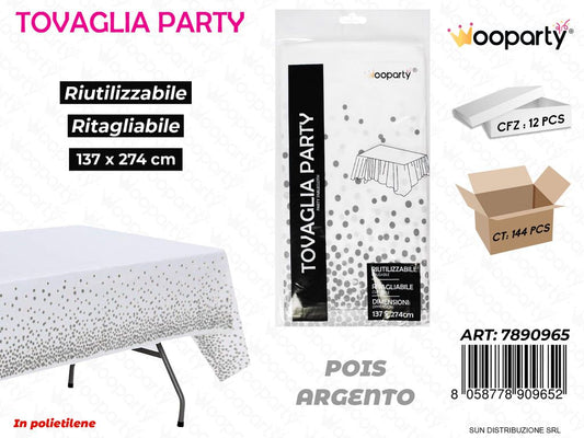 TOVAGLIA PARTY POIS ARG. RIUT. 137*274 CM /PZ DA 12**