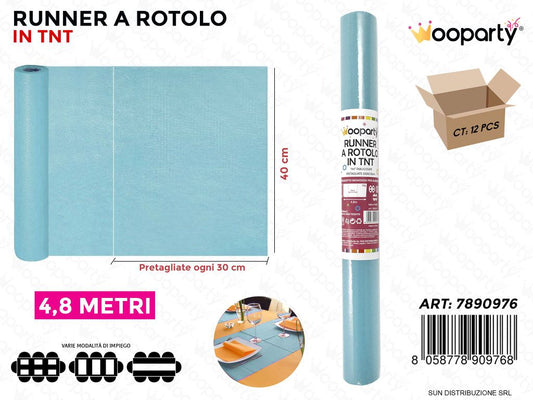 RUNNER A ROTOLO IN TNT CELESTE 4.8MT*40CM /PZ DA 12**