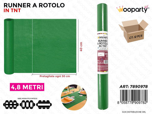 RUNNER A ROTOLO IN TNT VERDE 4.8MT*40CM /PZ DA 12**