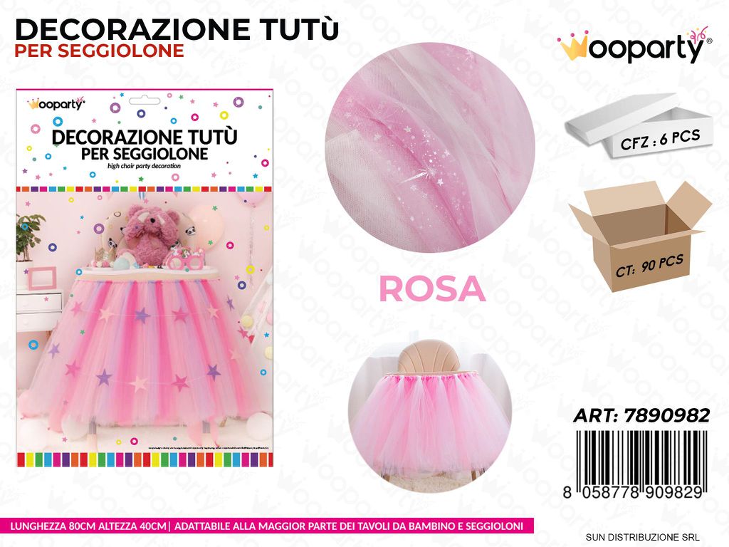 DEC. TUTU PER SEGGIOLINO ROSA 80*40CM /PZ DA 6**