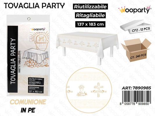 TOVAGLIA PARTY COMUNIONE RIUT. 137*183CM /PZ DA 12**