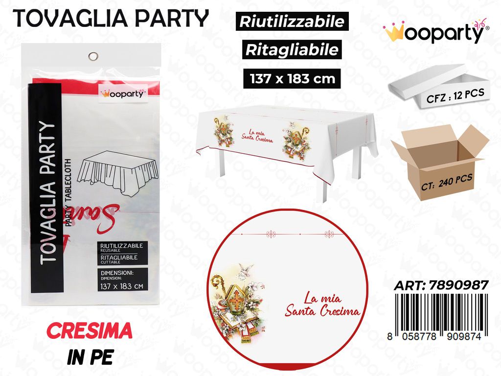 TOVAGLIA PARTY CRESIMA RIUT. 137*183CM /PZ DA 12**