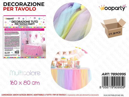 DEC.  PARTY TUTU PER TAVOLO MULTICOLOR 160*80CM /PZ DA 2**