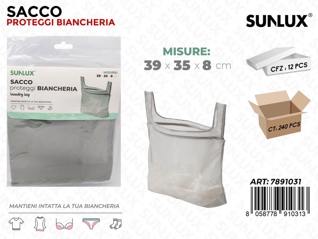 Sunlux Sacco Proteggi Biancheria 39*35*8CM / Pz da 12