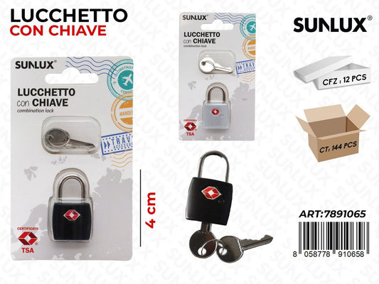 Sunlux Lucchetto c/Chiave 4CM Ass.