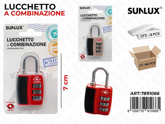 Sunlux Lucchetto a Combinazione 7CM Ass.