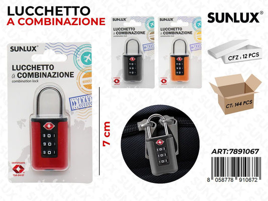 LUCCHETTO A COMBINAZIONE 7CM ASS.