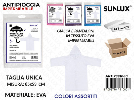Sunlux Imperm. Antipioggia Ass. Tg.u 85*53CM