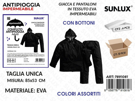 Sunlux Imperm. Antipioggia Ass. Tg.U 85*53Cm