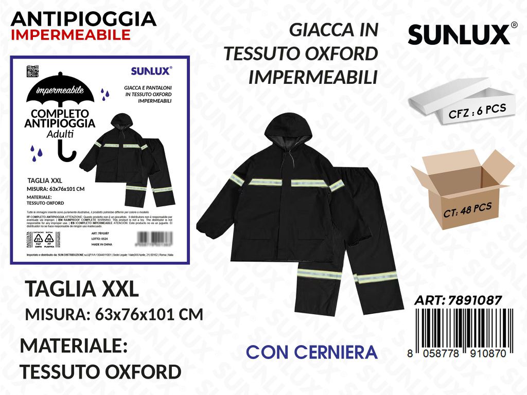 Sunlux Imperm. Antipioggia Ass. Tg.xxl 63*76*101CM