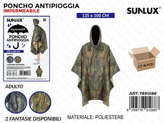 Sunlux Poncho Antipioggia Imperm. Ass. 135*100CM