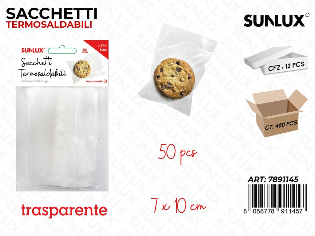 Sacchetti Termosaldati Trasp. 50PCS 7*10CM