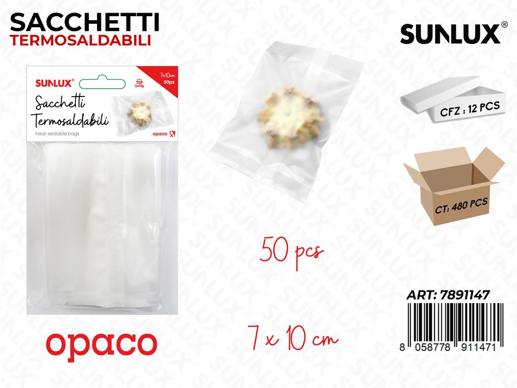 Sacchetti Termosaldati Opaco 50PCS 7*10CM