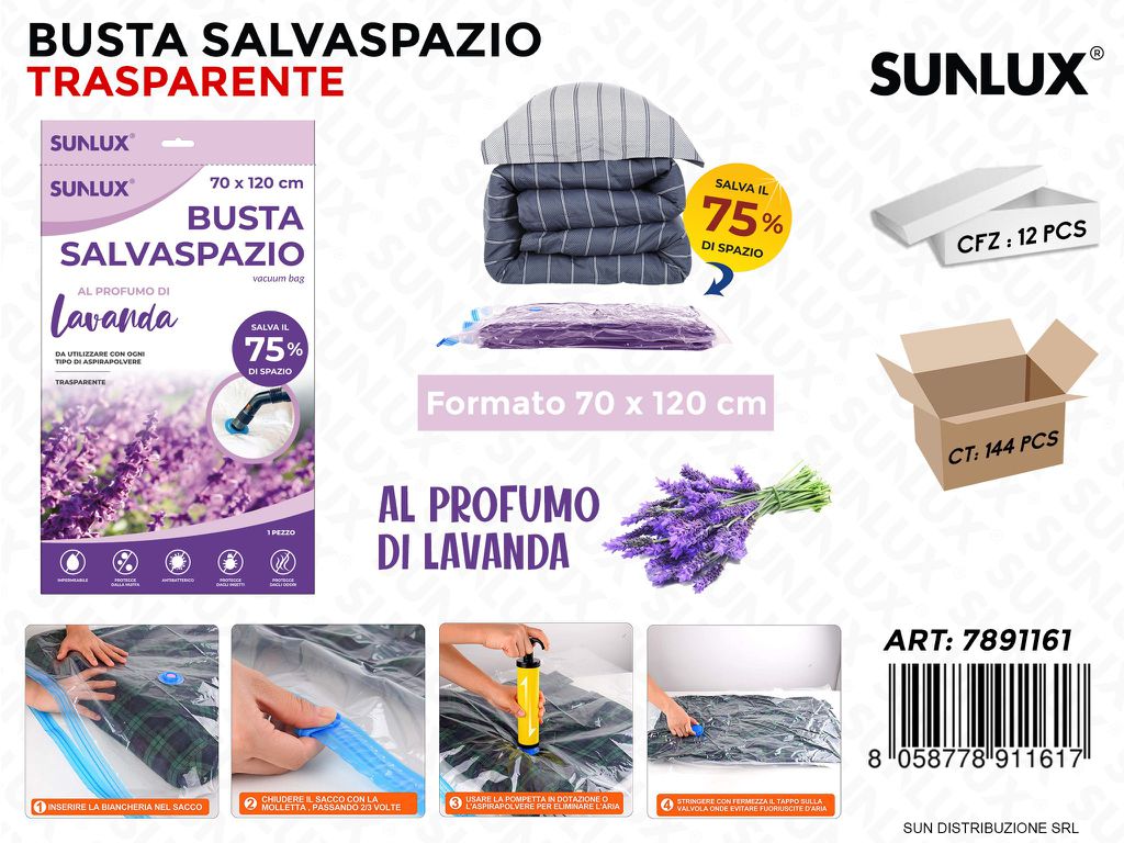 Busta Salvaspazio Trasp. Lavanda 70*120CM