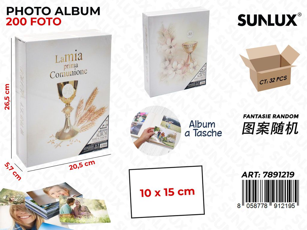 Sunlux Album Foto Comunione 200F. 20.5*26.5*5.7CM