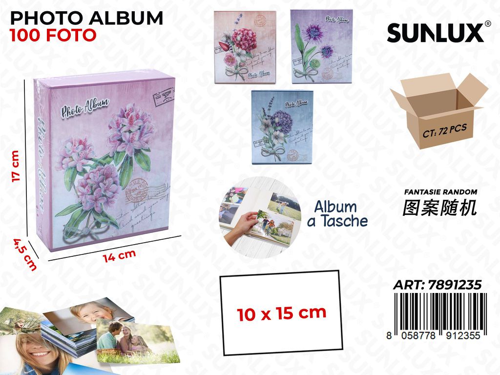 Sunlux Album Foto a Tasche Ass. 100F. 14*4.5*17CM