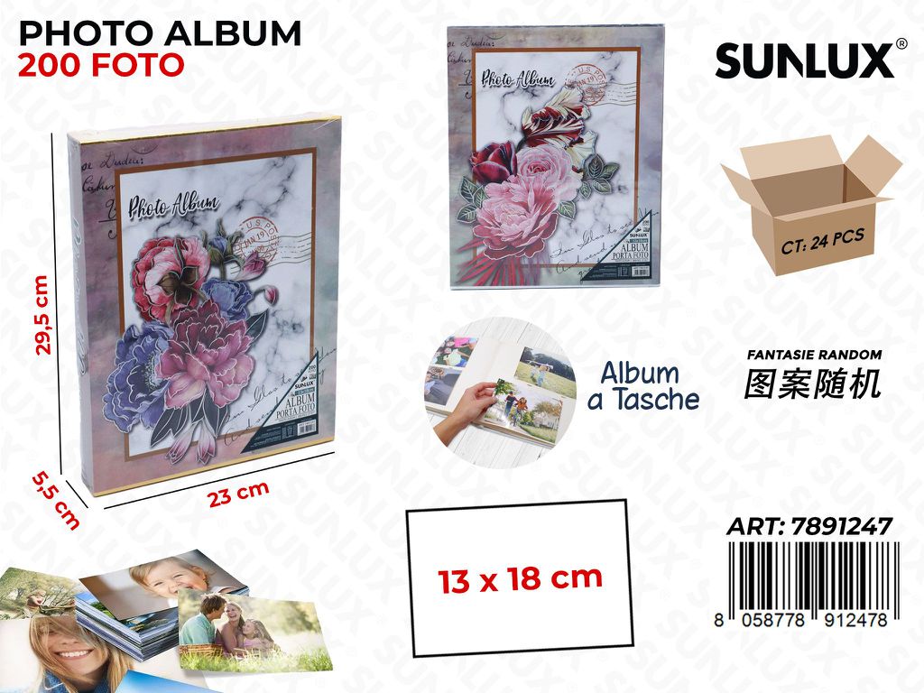 Sunlux Album Foto a Tasche Ass. 200F. 23*5.5*29.5CM