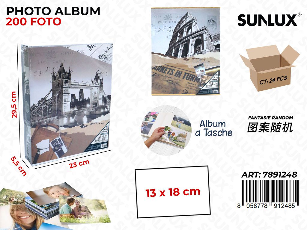 Sunlux Album Foto a Tasche Ass. 200F. 23*5.5*29.5CM