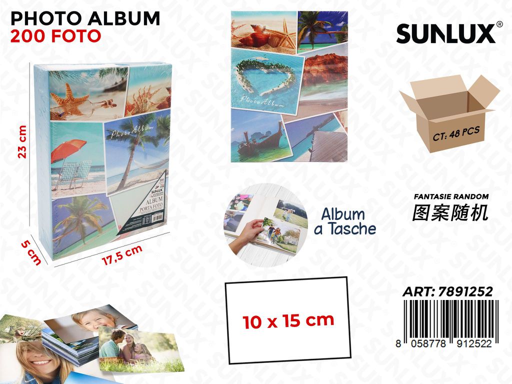 Sunlux Album Foto a Tasche Ass. 200F. 23*17.5*5CM