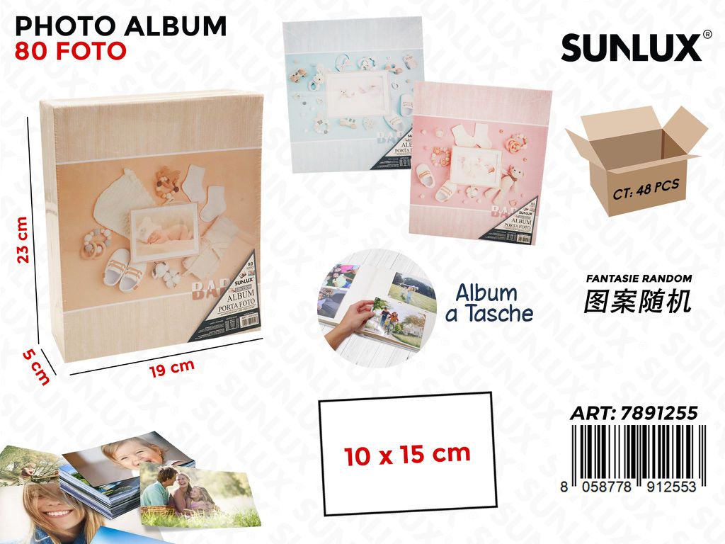 Sunlux Album Foto a Tasche Ass. 80F. 23*19*5CM