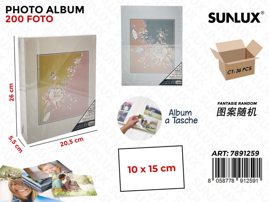 Sunlux Album Foto a Tasche Ass. 200F. 26*20.5*5.5CM