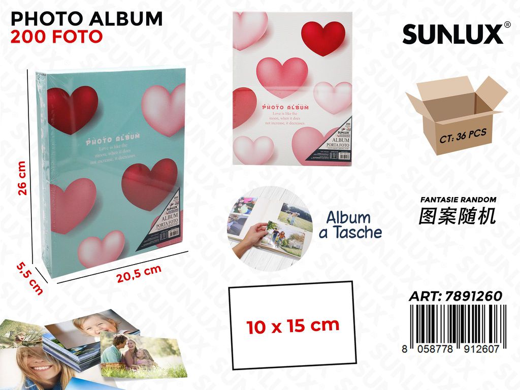 Sunlux Album Foto a Tasche Ass. 200F. 26*20.5*5.5CM