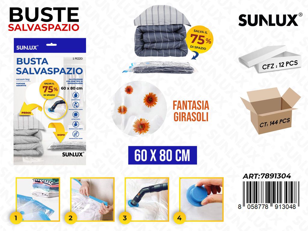 Sacco Sottovuoto Girasoli 60*80 Cm