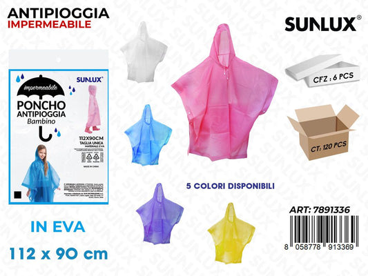 Sunlux Imperm. Antipioggia Bambini 112*90CM Ass.