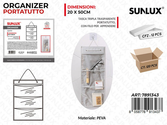 Organizer P.tutto Trasp. 3TASCHE 20*50CM
