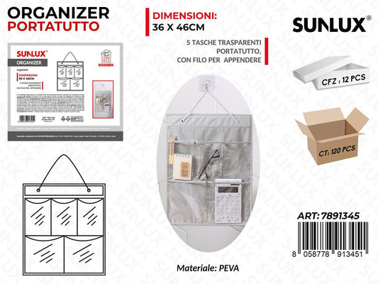Organizer P.tutto Trasp. 5TASCHE 36*46CM