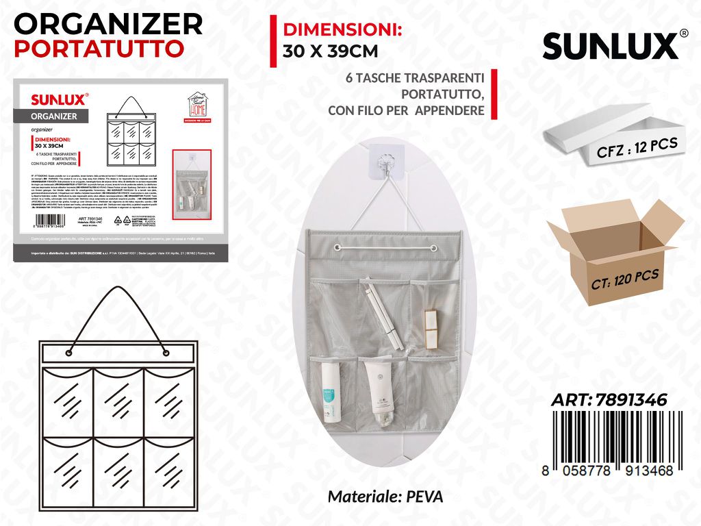 Organizer P.tutto Trasp. 6TASCHE 30*39CM