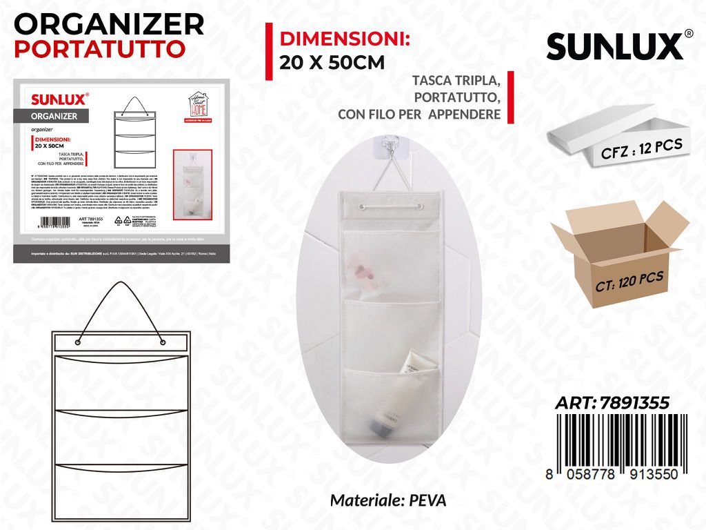 Organizer P.tutto Opaco 3TASCHE 20*50CM